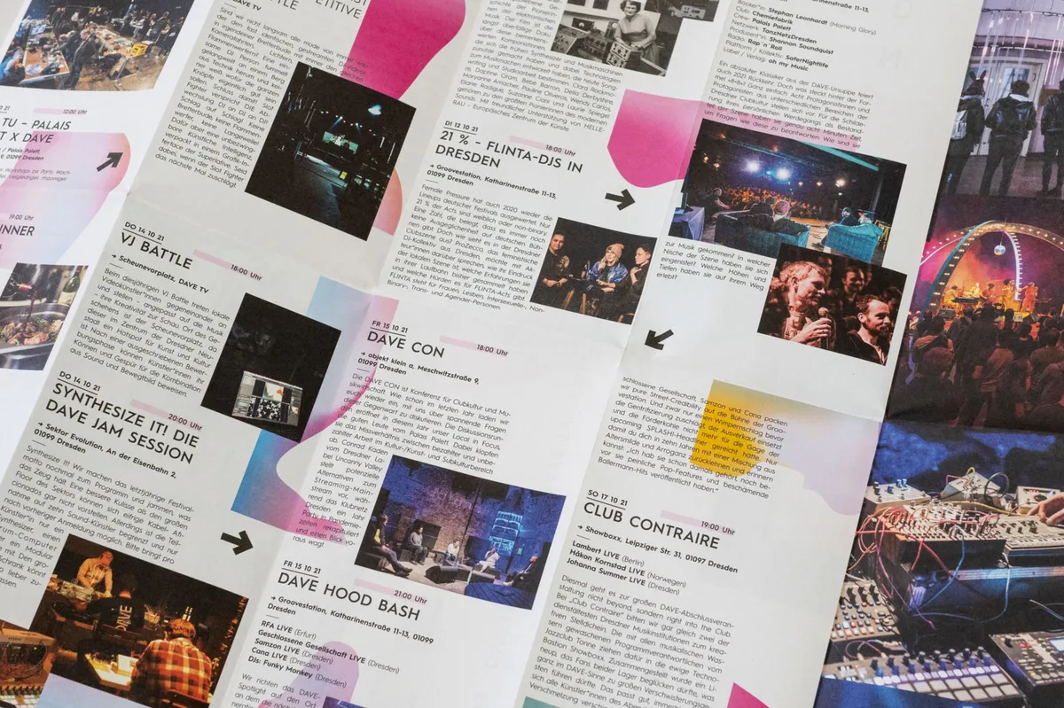 DAVE Festival – Plakate, Magazin & Erscheinungsbild – Grafikdesign Dresden
